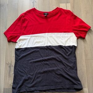 Forever 21 Men's Tri-Color Short Sleeve Tee
